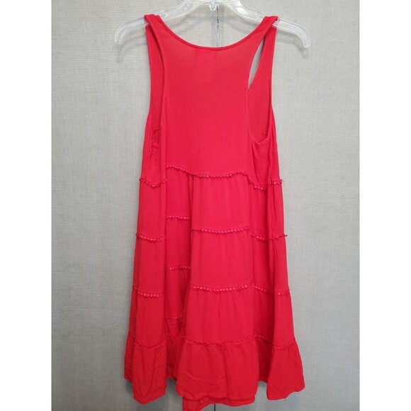 Soma Swim Crinkle Caftan Semi-Sheer Swimsuit Cover-Up Bubble Lace Trim Size MED - Picture 6 of 6